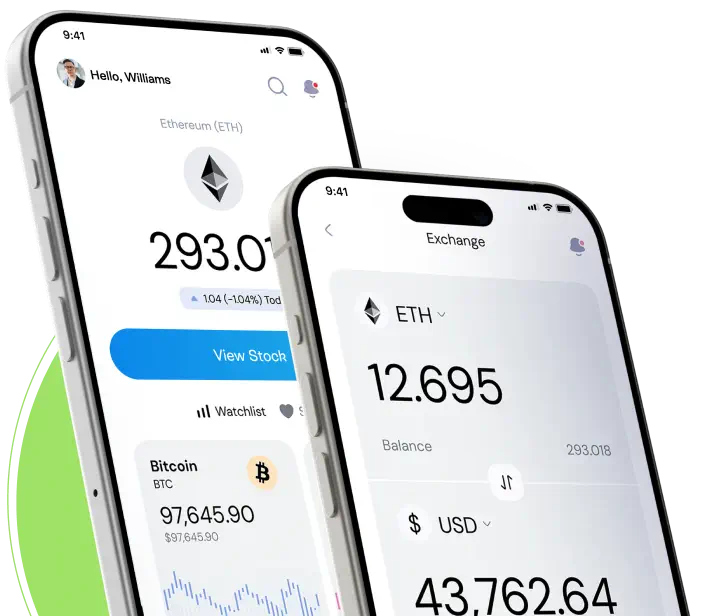 AI-powered crypto trading robot illustration